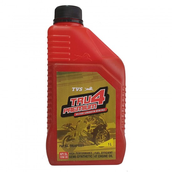 TVS TRU4 SYNTHETIC For Two Wheeler Synthetic Blend Engine Oil , 10W30 SL - 1 Ltr