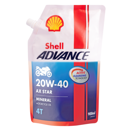 Shell Advance 20W40,  4T AX5 - 1 Ltr Pouch