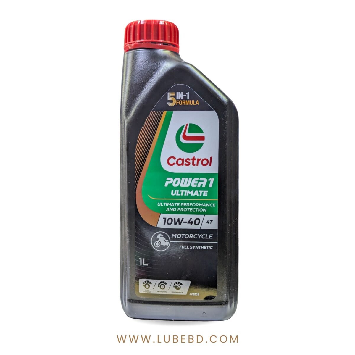 Castrol Power 1 Racing 4T Full Synthetic Motorcycle Engine Oil (1 Litre) bottle