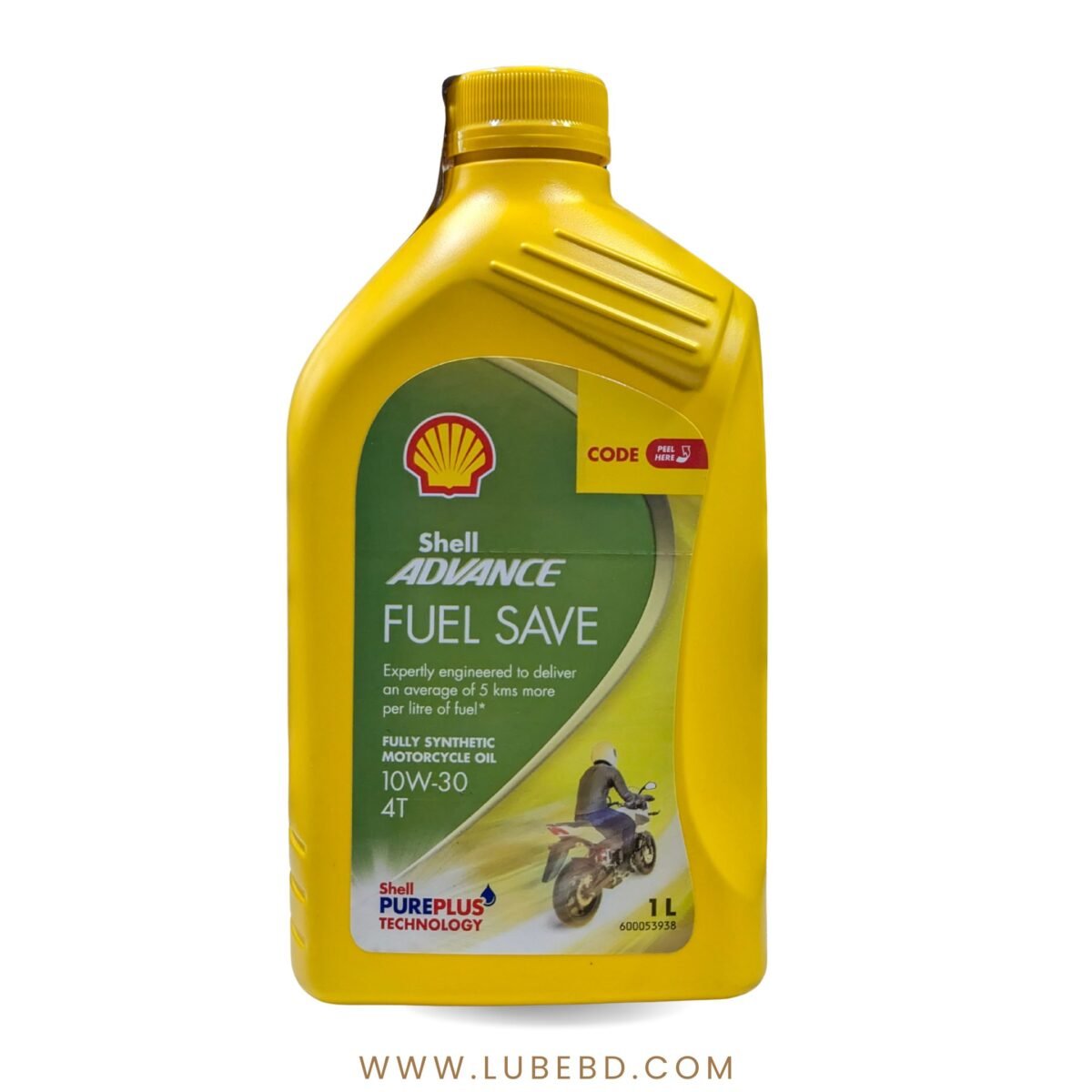 Shell 4T Fuel Save 10W-30 Full Synthetic Motorcycle Engine Oil (1 Litre) bottle