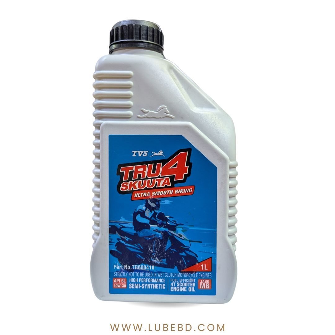 TVS 4T Showroom White Mineral Motorcycle Engine Oil (1 Litre) bottle